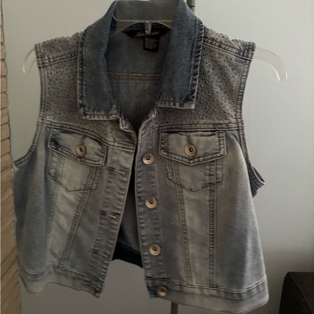 Denim Vest with Studs